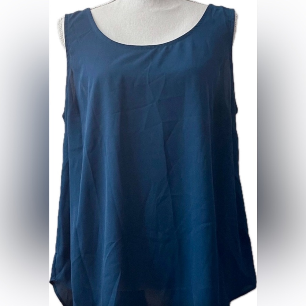 ALFANI Womens Blue Sleeveless Top size Large